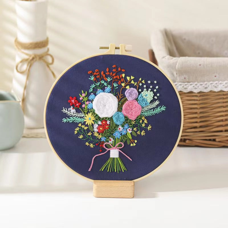 06 - Embroidery Kit Needlework/ Beginner Embroidery Set/ Set Sulaman Tangan/ DIY cross stitch set