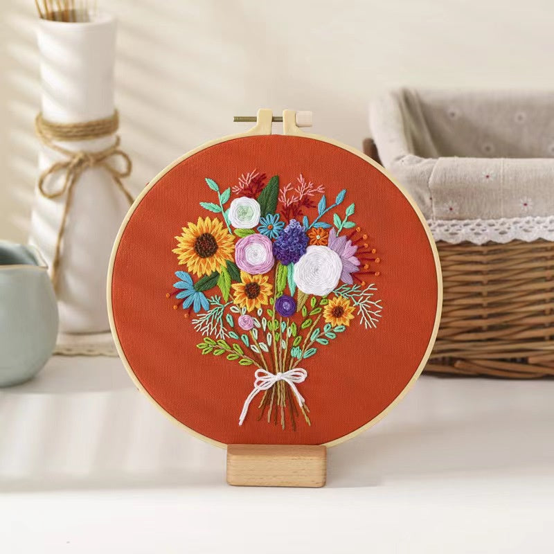 06 - Embroidery Kit Needlework/ Beginner Embroidery Set/ Set Sulaman Tangan/ DIY cross stitch set