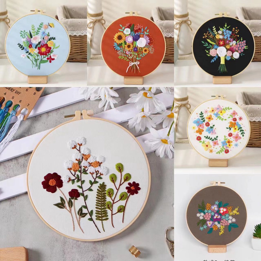 06 - Embroidery Kit Needlework/ Beginner Embroidery Set/ Set Sulaman Tangan/ DIY cross stitch set