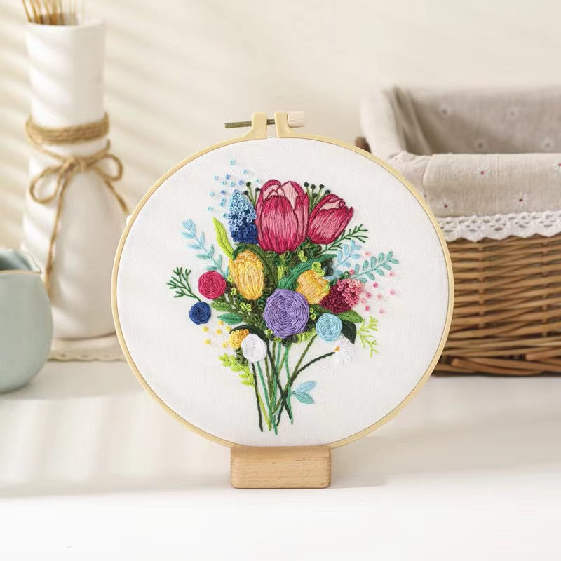 06 - Embroidery Kit Needlework/ Beginner Embroidery Set/ Set Sulaman Tangan/ DIY cross stitch set