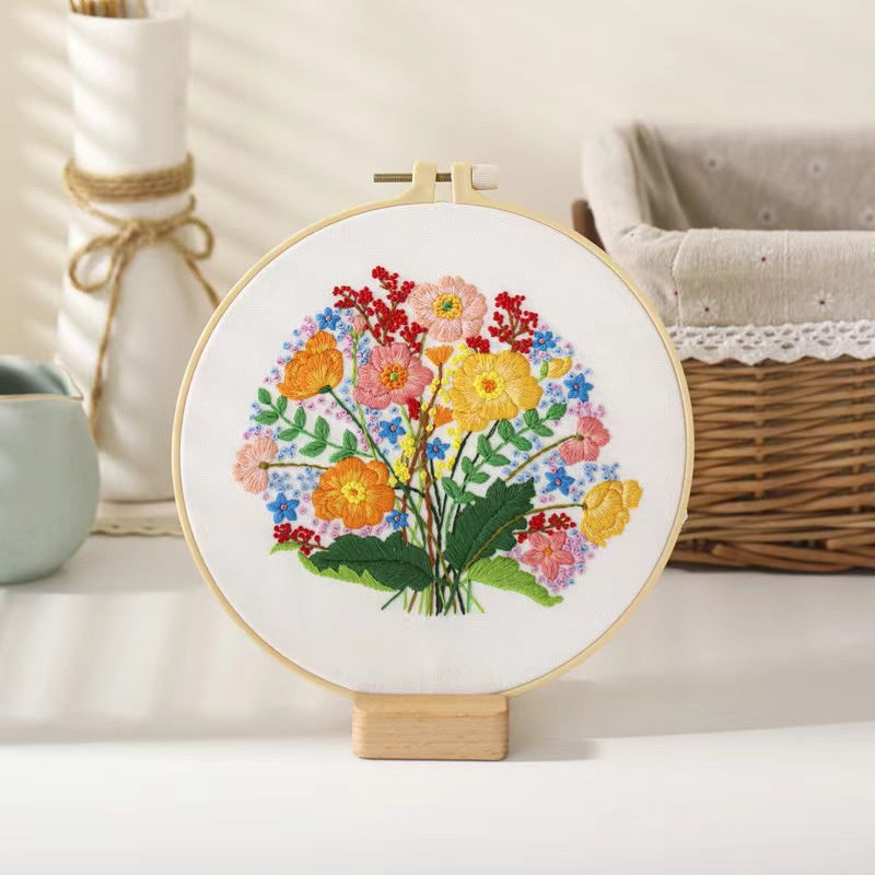06 - Embroidery Kit Needlework/ Beginner Embroidery Set/ Set Sulaman Tangan/ DIY cross stitch set