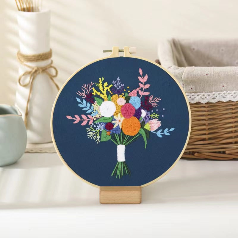 06 - Embroidery Kit Needlework/ Beginner Embroidery Set/ Set Sulaman Tangan/ DIY cross stitch set