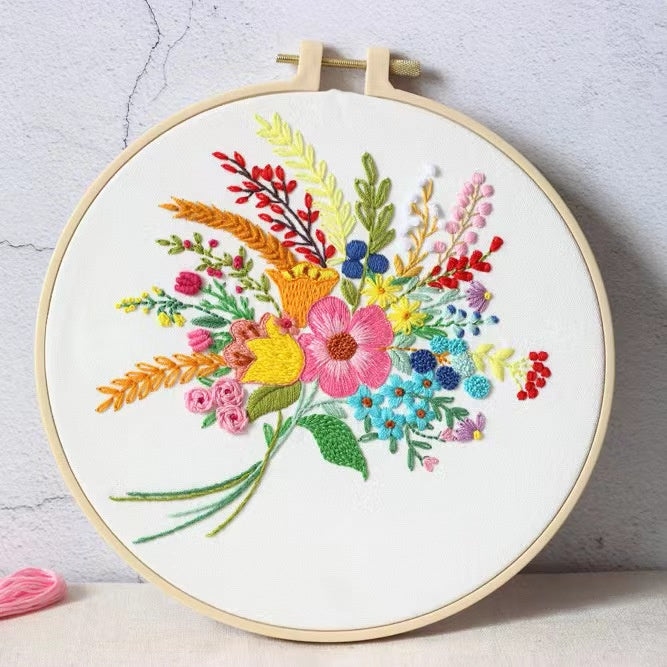 06 - Embroidery Kit Needlework/ Beginner Embroidery Set/ Set Sulaman Tangan/ DIY cross stitch set