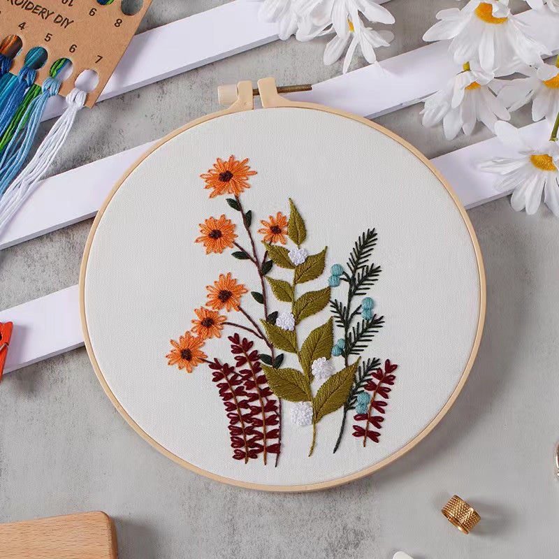 06 - Embroidery Kit Needlework/ Beginner Embroidery Set/ Set Sulaman Tangan/ DIY cross stitch set