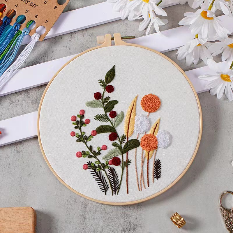 06 - Embroidery Kit Needlework/ Beginner Embroidery Set/ Set Sulaman Tangan/ DIY cross stitch set