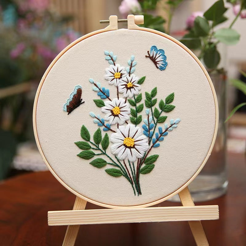 06 - Embroidery Kit Needlework/ Beginner Embroidery Set/ Set Sulaman Tangan/ DIY cross stitch set