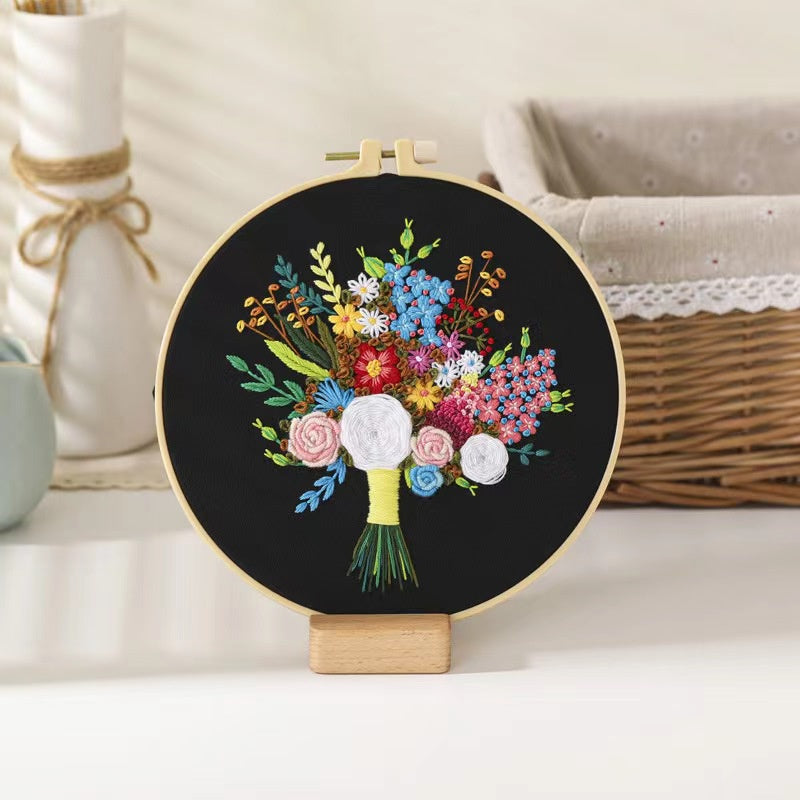 06 - Embroidery Kit Needlework/ Beginner Embroidery Set/ Set Sulaman Tangan/ DIY cross stitch set
