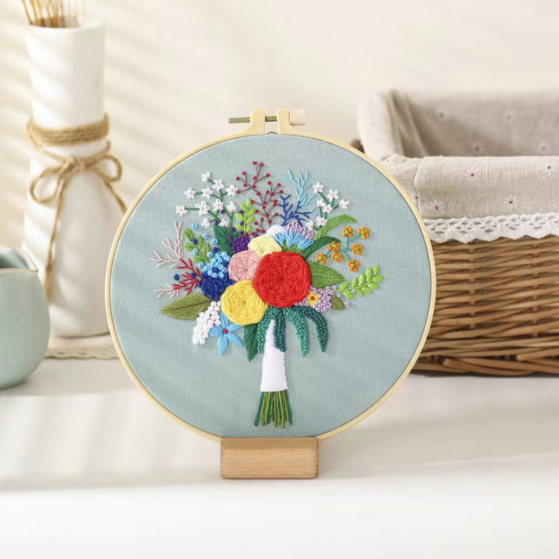 06 - Embroidery Kit Needlework/ Beginner Embroidery Set/ Set Sulaman Tangan/ DIY cross stitch set