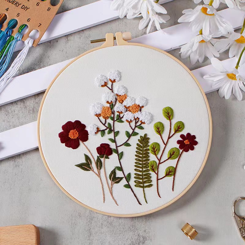 06 - Embroidery Kit Needlework/ Beginner Embroidery Set/ Set Sulaman Tangan/ DIY cross stitch set
