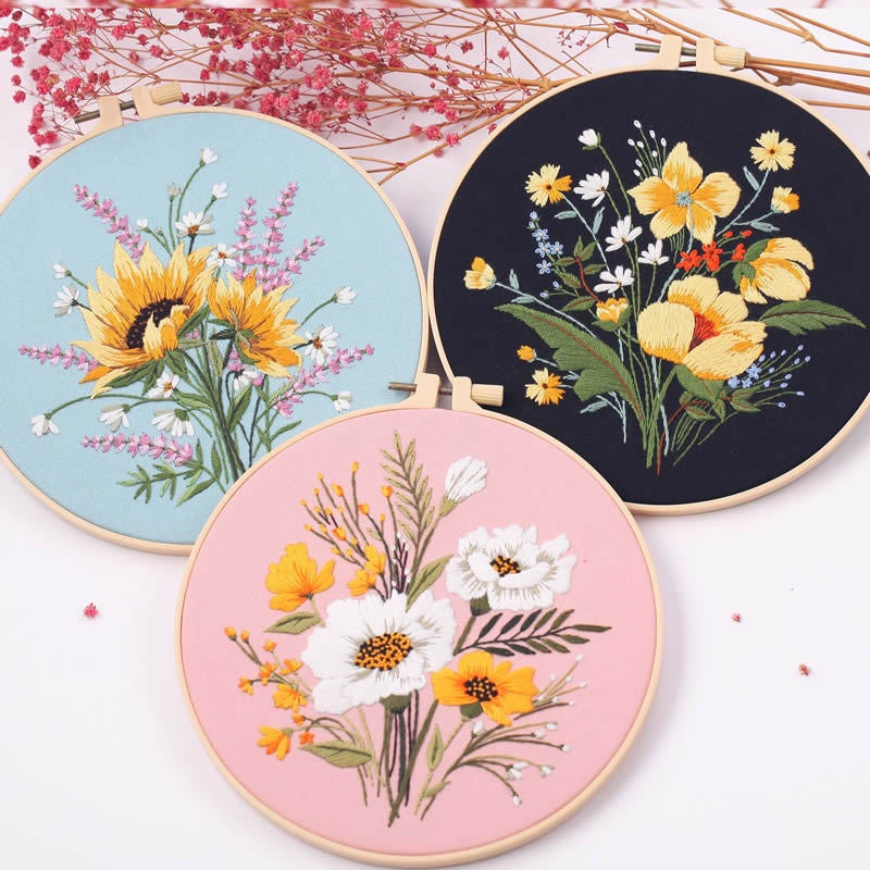 Embroidery Kit Needlework/ Beginner Embroidery Set/ Set Sulaman Tangan/ DIY cross stitch set