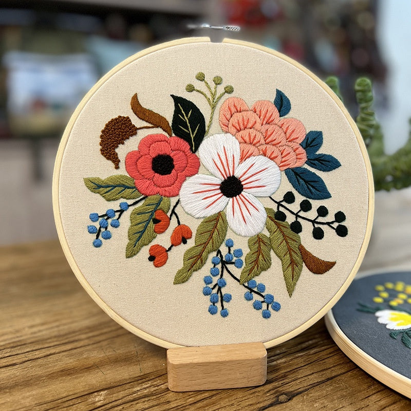 Embroidery Kit Needlework/ Beginner Embroidery Set/ Set Sulaman Tangan/ DIY cross stitch set