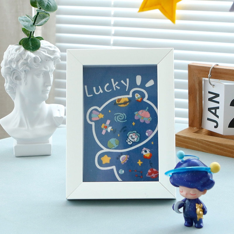CLEARNCE Embroidery Kit Needlework/ DIY Cartoon Embroidery/ Embroidery Set With Photo Frame/ Sulaman Tangan/ Kraft Sulam