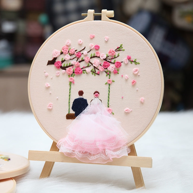 Wedding Theme Embroidery Kit/ Bride & Groom Embroidery Set/ Set Sulaman Tangan/ Embroidery Kit Needlework/ Cross stitch