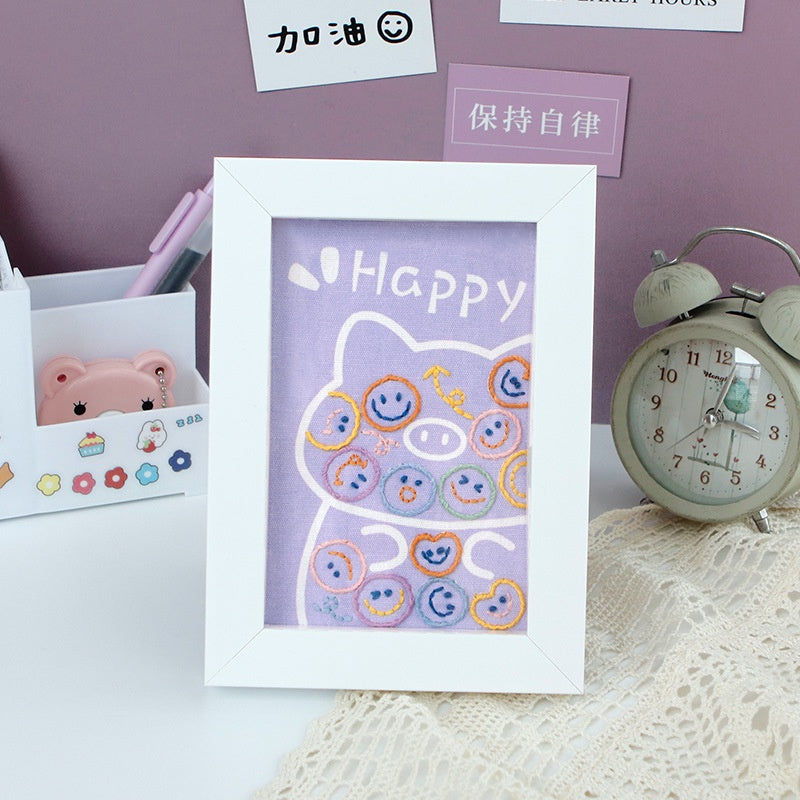 CLEARNCE Embroidery Kit Needlework/ DIY Cartoon Embroidery/ Embroidery Set With Photo Frame/ Sulaman Tangan/ Kraft Sulam