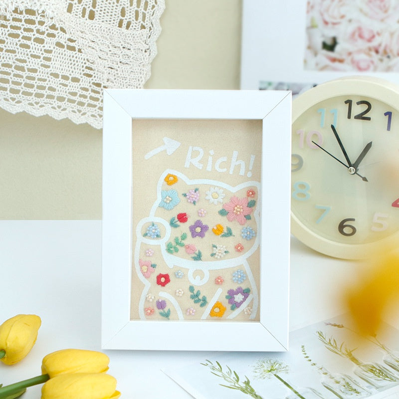 CLEARNCE Embroidery Kit Needlework/ DIY Cartoon Embroidery/ Embroidery Set With Photo Frame/ Sulaman Tangan/ Kraft Sulam