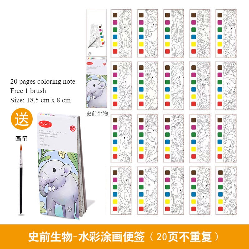 CLEARANCE Children Coloring Note/ Watercolor Note/ Children Painting Sticky Note/  Pocket Painting Note/ Coloring Book