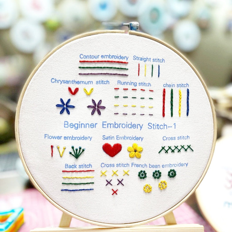 Beginner Embroidery kit/ Starter Embroidery Kit/ Needlework for Beginners/ Basic Stitching Embroidery Set/ Sulam Tangan
