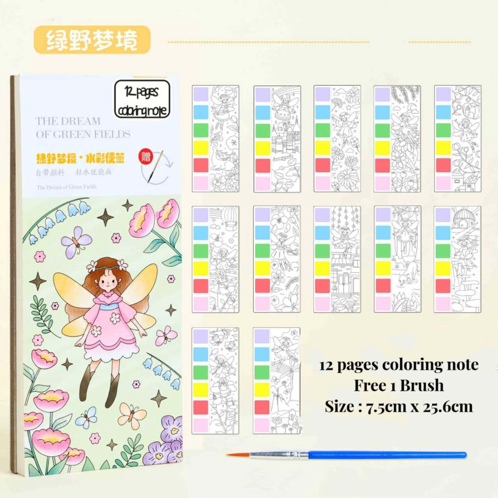 CLEARANCE Children Coloring Note/ Watercolor Note/ Children Painting Sticky Note/  Pocket Painting Note/ Coloring Book