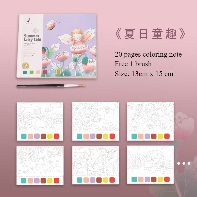 CLEARANCE Children Coloring Note/ Watercolor Note/ Children Painting Sticky Note/  Pocket Painting Note/ Coloring Book