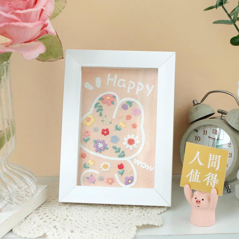 CLEARNCE Embroidery Kit Needlework/ DIY Cartoon Embroidery/ Embroidery Set With Photo Frame/ Sulaman Tangan/ Kraft Sulam