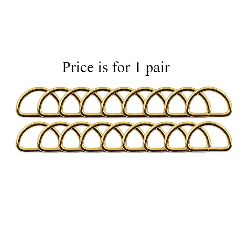 Metal D ring/ Bag Accessories D Buckle 2 Pieces/ D Buckle Ring for Bag/ Semi Ring Ribbon Clasp/ Ring Buckle for Webbing