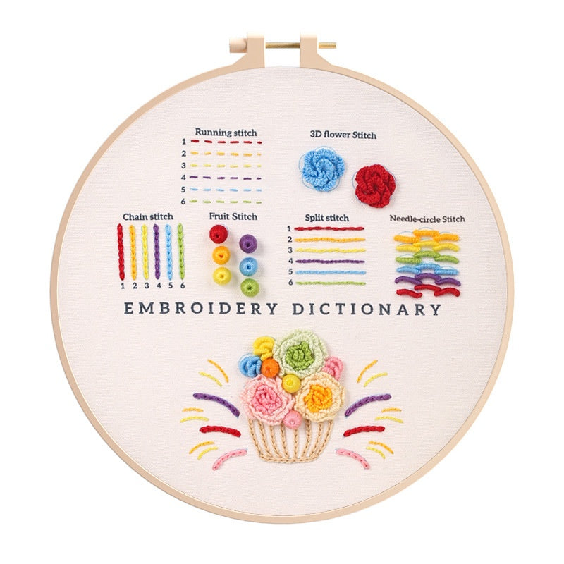 Beginner Embroidery kit/ Starter Embroidery Kit/ Needlework for Beginners/ Basic Stitching Embroidery Set/ Sulam Tangan