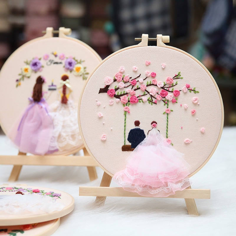 Wedding Theme Embroidery Kit/ Bride & Groom Embroidery Set/ Set Sulaman Tangan/ Embroidery Kit Needlework/ Cross stitch