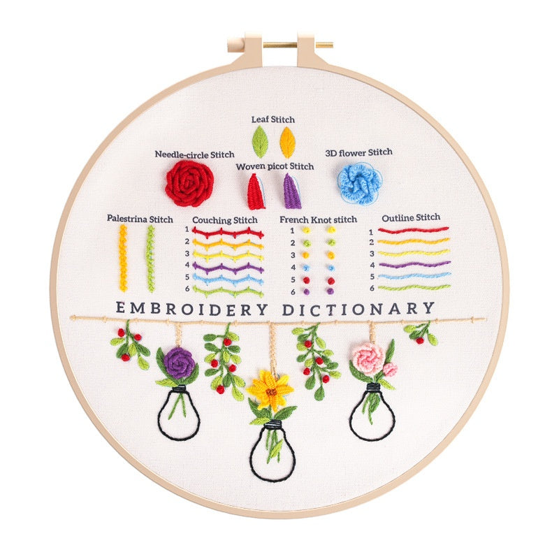 Beginner Embroidery kit/ Starter Embroidery Kit/ Needlework for Beginners/ Basic Stitching Embroidery Set/ Sulam Tangan