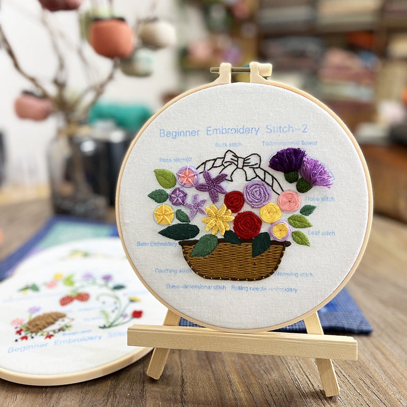 Beginner Embroidery kit/ Starter Embroidery Kit/ Needlework for Beginners/ Basic Stitching Embroidery Set/ Sulam Tangan