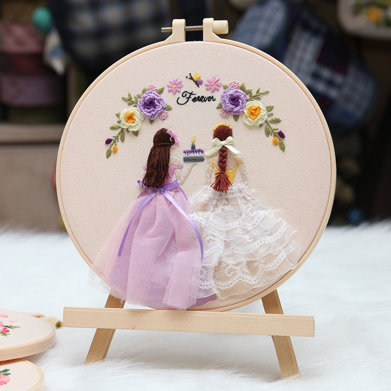 Wedding Theme Embroidery Kit/ Bride & Groom Embroidery Set/ Set Sulaman Tangan/ Embroidery Kit Needlework/ Cross stitch
