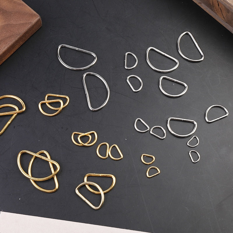 Metal D ring/ Bag Accessories D Buckle 2 Pieces/ D Buckle Ring for Bag/ Semi Ring Ribbon Clasp/ Ring Buckle for Webbing