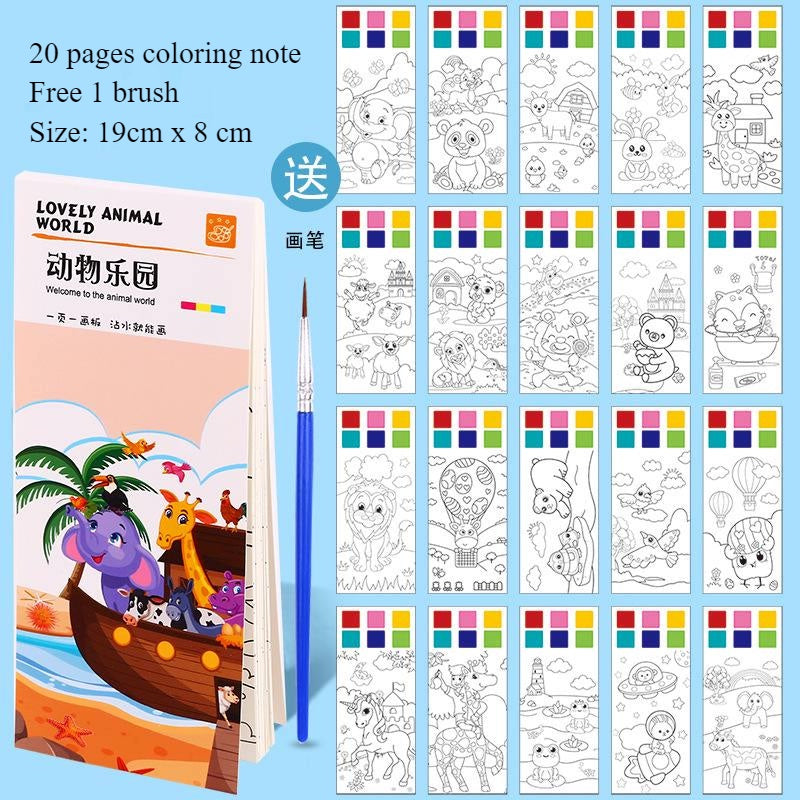 CLEARANCE Children Coloring Note/ Watercolor Note/ Children Painting Sticky Note/  Pocket Painting Note/ Coloring Book