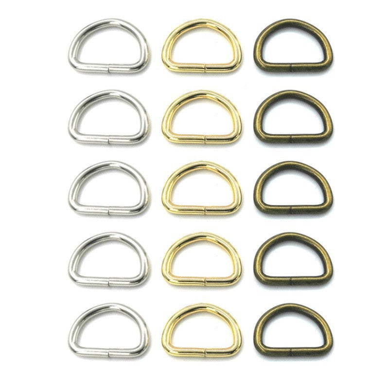 Metal D ring/ Bag Accessories D Buckle 2 Pieces/ D Buckle Ring for Bag/ Semi Ring Ribbon Clasp/ Ring Buckle for Webbing