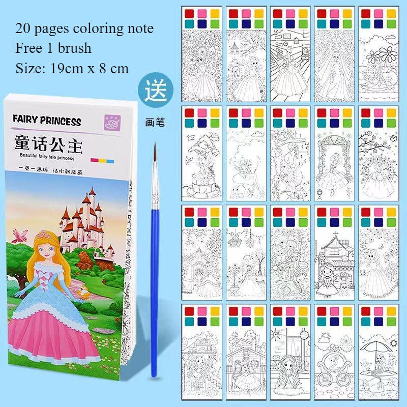 CLEARANCE Children Coloring Note/ Watercolor Note/ Children Painting Sticky Note/  Pocket Painting Note/ Coloring Book