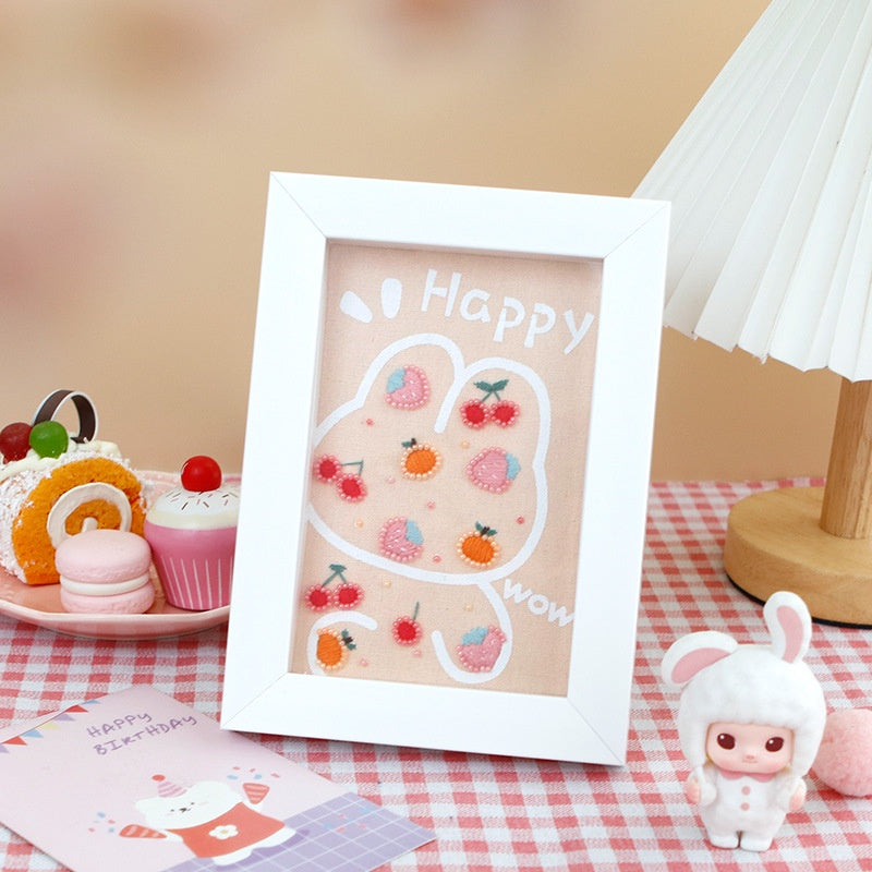 CLEARNCE Embroidery Kit Needlework/ DIY Cartoon Embroidery/ Embroidery Set With Photo Frame/ Sulaman Tangan/ Kraft Sulam