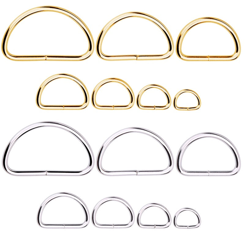 Metal D ring/ Bag Accessories D Buckle 2 Pieces/ D Buckle Ring for Bag/ Semi Ring Ribbon Clasp/ Ring Buckle for Webbing