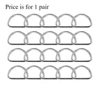 Metal D ring/ Bag Accessories D Buckle 2 Pieces/ D Buckle Ring for Bag/ Semi Ring Ribbon Clasp/ Ring Buckle for Webbing