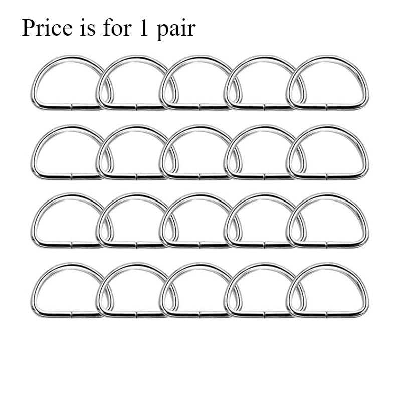 Metal D ring/ Bag Accessories D Buckle 2 Pieces/ D Buckle Ring for Bag/ Semi Ring Ribbon Clasp/ Ring Buckle for Webbing