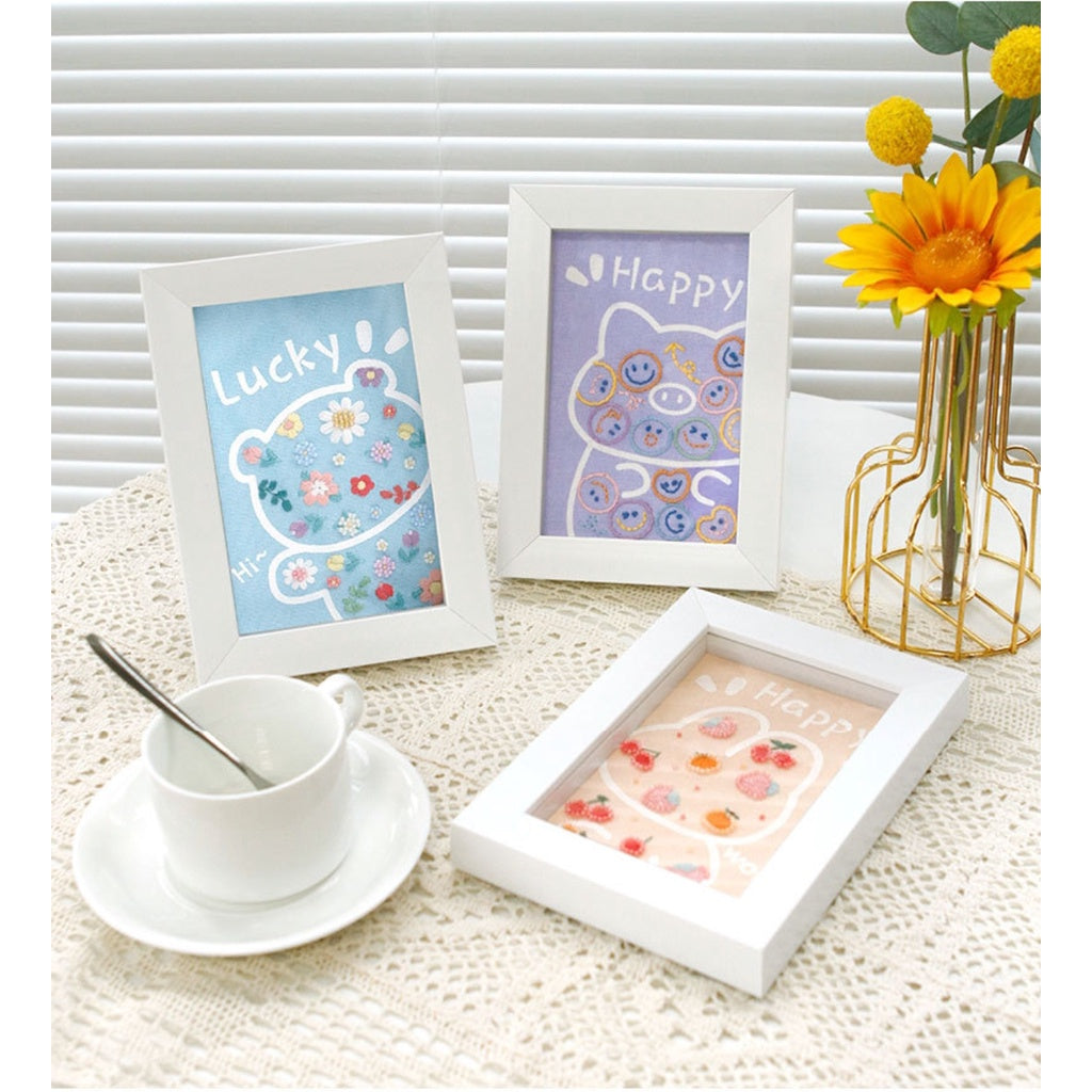 CLEARNCE Embroidery Kit Needlework/ DIY Cartoon Embroidery/ Embroidery Set With Photo Frame/ Sulaman Tangan/ Kraft Sulam