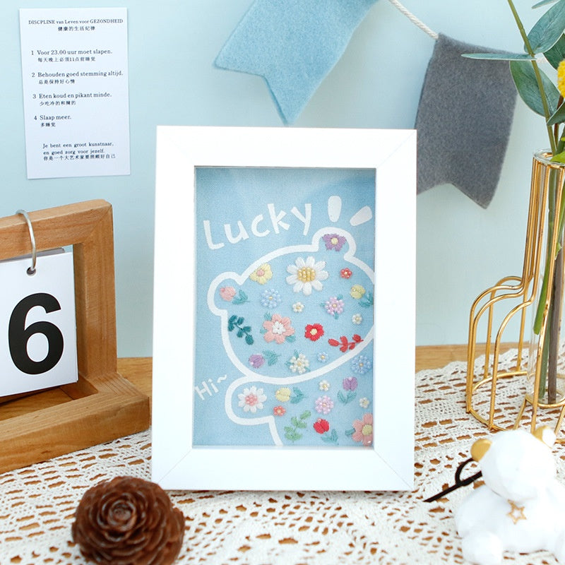 CLEARNCE Embroidery Kit Needlework/ DIY Cartoon Embroidery/ Embroidery Set With Photo Frame/ Sulaman Tangan/ Kraft Sulam