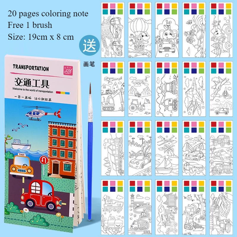 CLEARANCE Children Coloring Note/ Watercolor Note/ Children Painting Sticky Note/  Pocket Painting Note/ Coloring Book