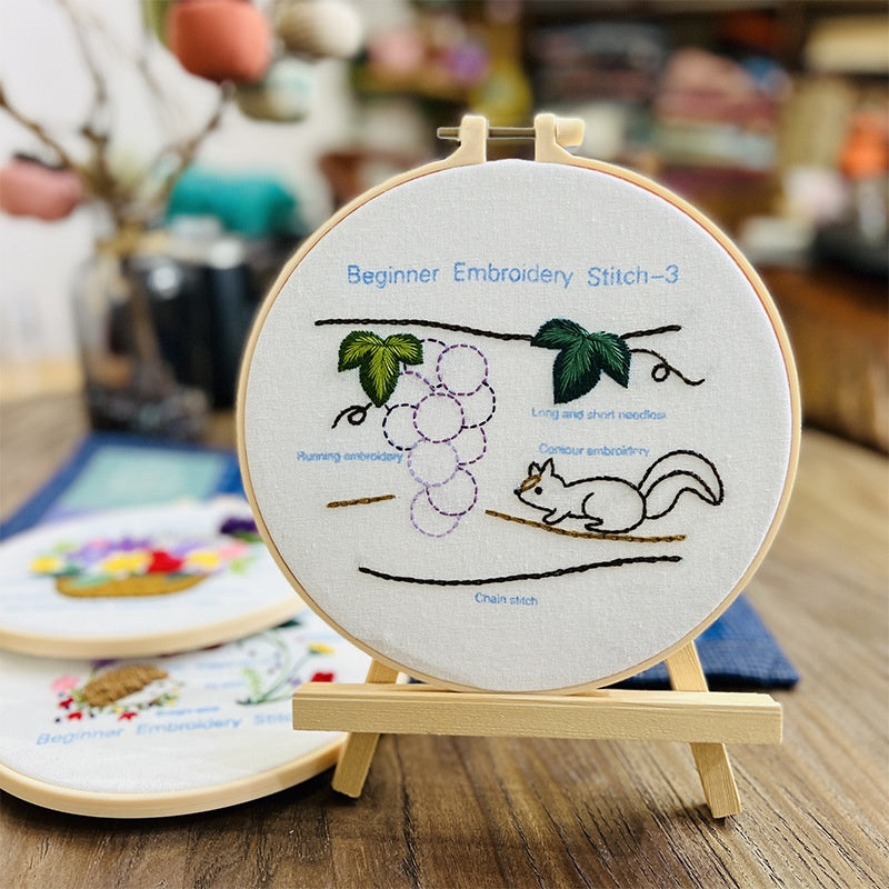 Beginner Embroidery kit/ Starter Embroidery Kit/ Needlework for Beginners/ Basic Stitching Embroidery Set/ Sulam Tangan