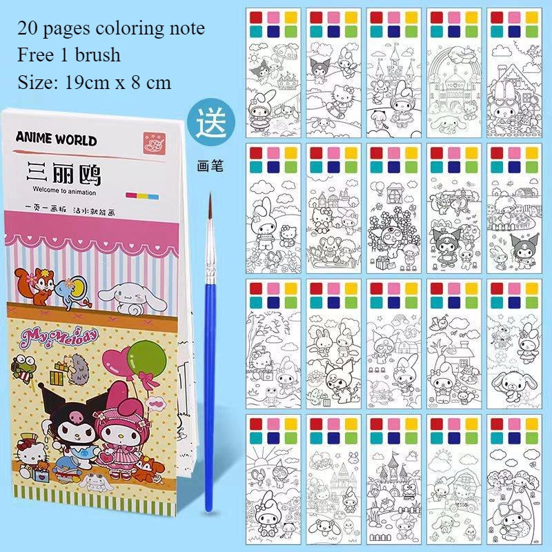 CLEARANCE Children Coloring Note/ Watercolor Note/ Children Painting Sticky Note/  Pocket Painting Note/ Coloring Book