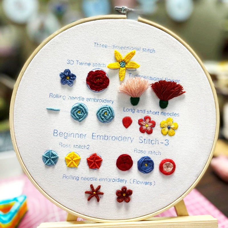 Beginner Embroidery kit/ Starter Embroidery Kit/ Needlework for Beginners/ Basic Stitching Embroidery Set/ Sulam Tangan