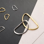 Metal D ring/ Bag Accessories D Buckle 2 Pieces/ D Buckle Ring for Bag/ Semi Ring Ribbon Clasp/ Ring Buckle for Webbing