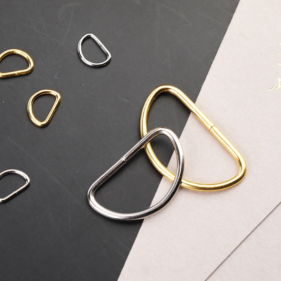 Metal D ring/ Bag Accessories D Buckle 2 Pieces/ D Buckle Ring for Bag/ Semi Ring Ribbon Clasp/ Ring Buckle for Webbing