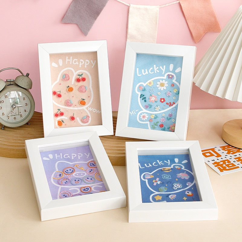 CLEARNCE Embroidery Kit Needlework/ DIY Cartoon Embroidery/ Embroidery Set With Photo Frame/ Sulaman Tangan/ Kraft Sulam
