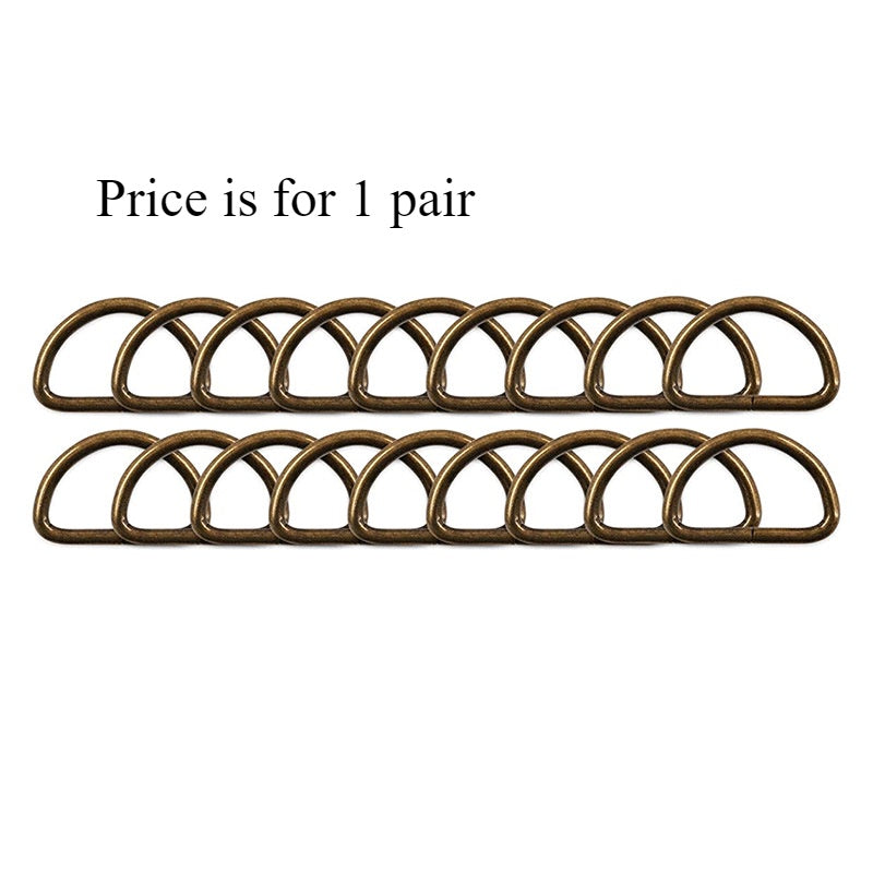 Metal D ring/ Bag Accessories D Buckle 2 Pieces/ D Buckle Ring for Bag/ Semi Ring Ribbon Clasp/ Ring Buckle for Webbing