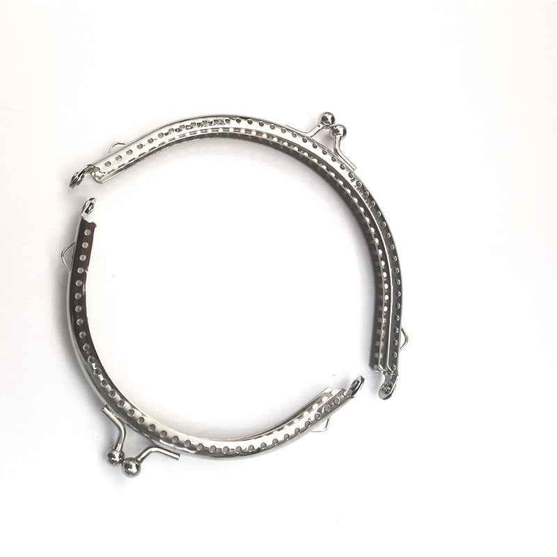 Silver Colour Kiss Lock/Glossy Semi Circle Purse Frame/DIY Crochet Purse Accessories/ Sewing Clasp Purse 口金钱包包包配件