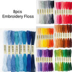 8pcs Embroidery Thread / Floss Mixed 8 Colour Set Handmade DIY Cross Stitch Thread Colorful Benang Sulam 8色/混色刺绣线